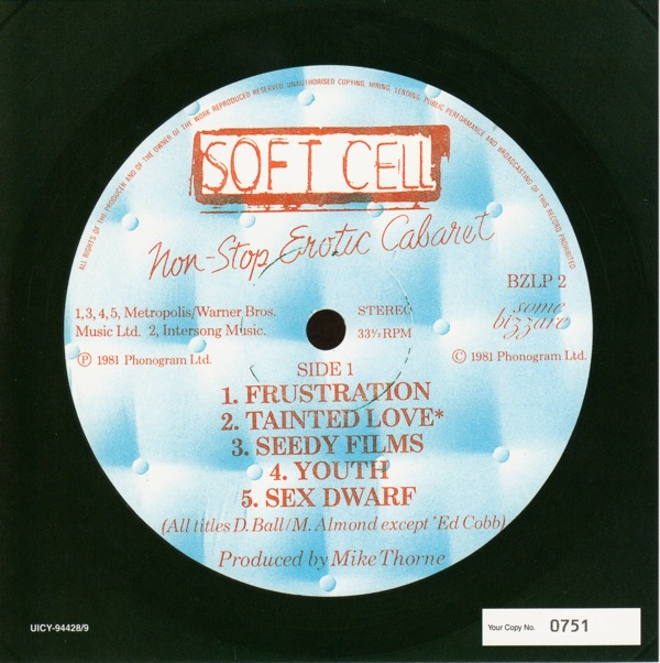 original label front, Soft Cell - Non-Stop Erotic Cabaret + 19